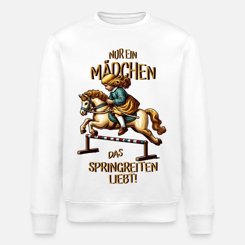 Kinder Springreiten - Stanley/Stella Unisex Bio-Sweatshirt ROLLER - Weiß
