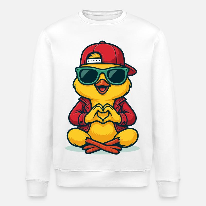 Chill Heart Poussin - Sweat bio ROLLER Stanley/Stella Unisexe - blanc