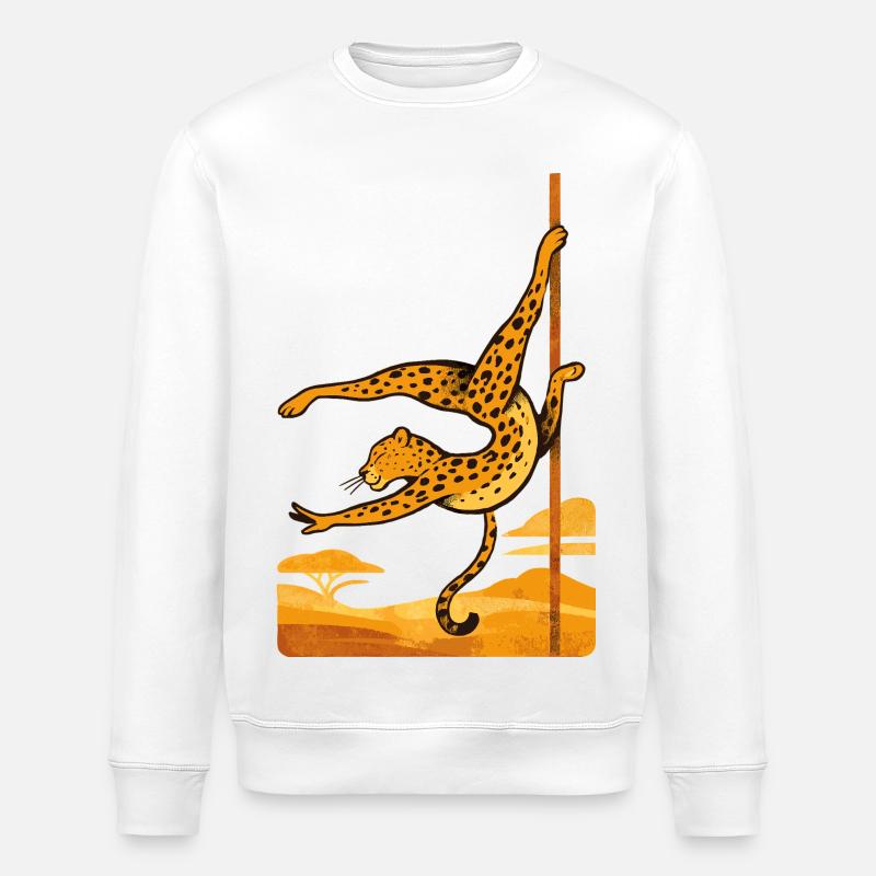 Pole Dance Leopardin Poledancerin Geschenk - Stanley/Stella Unisex Bio-Sweatshirt ROLLER - Weiß