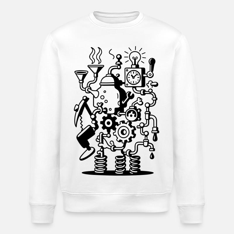 Machine folle - Sweat bio ROLLER Stanley/Stella Unisexe - blanc