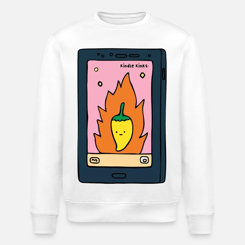Spicy E-Reader "Kinks" Design | Funny BookT - Stanley/Stella ROLLER Unisex Organic Sweatshirt - white