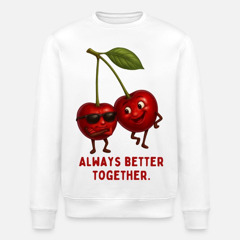 Couple Cherry – Fort Ensemble - Sweat bio ROLLER Stanley/Stella Unisexe - blanc