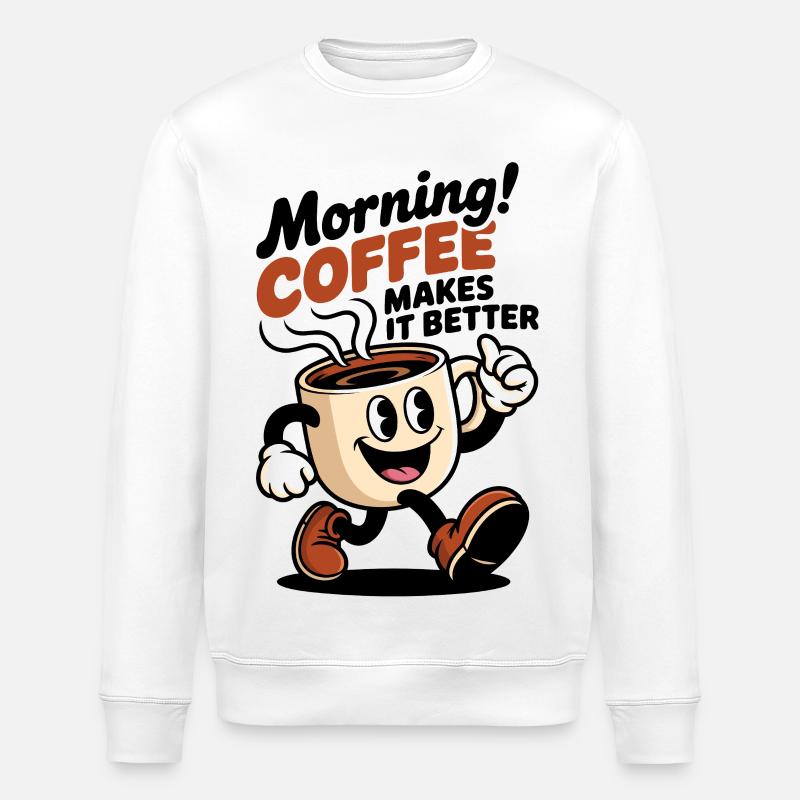 Dessin animé Coffee Hero Mug - Sweat bio ROLLER Stanley/Stella Unisexe - blanc