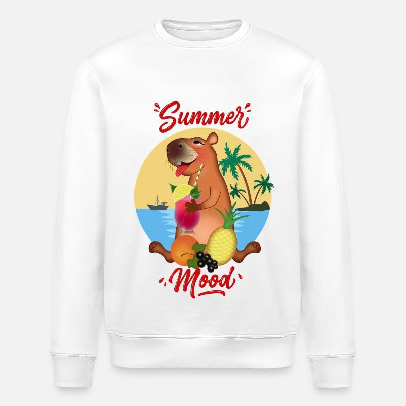 Capybara en vacances - Sweat bio ROLLER Stanley/Stella Unisexe - blanc