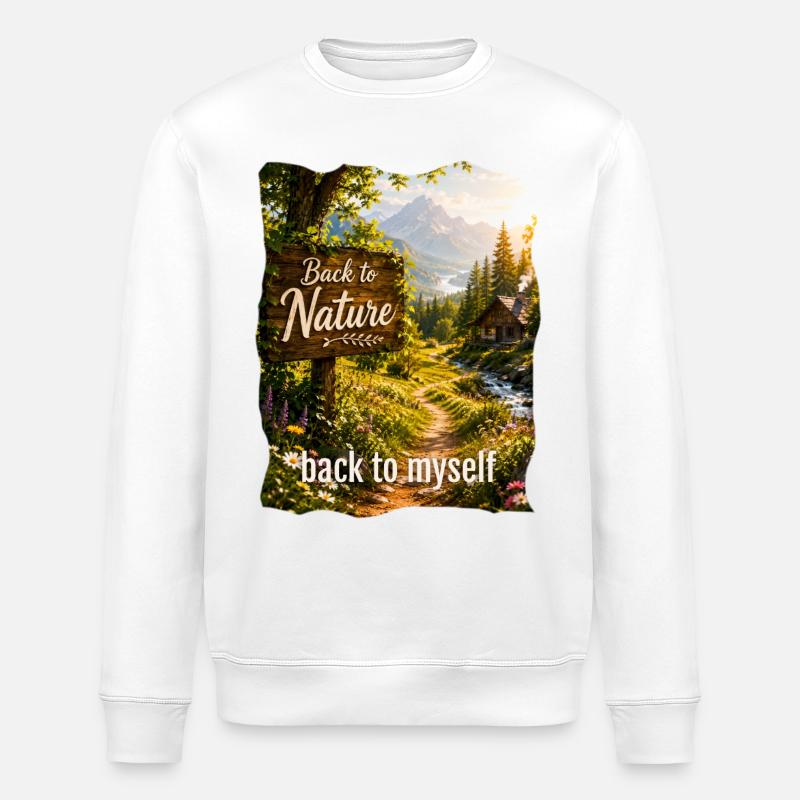 Retour à la nature à moi-même - Sweat bio ROLLER Stanley/Stella Unisexe - blanc