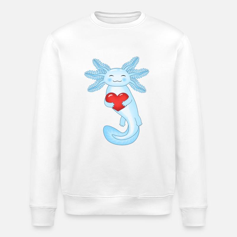 Axolotl de la Saint-Valentin - Sweat bio ROLLER Stanley/Stella Unisexe - blanc
