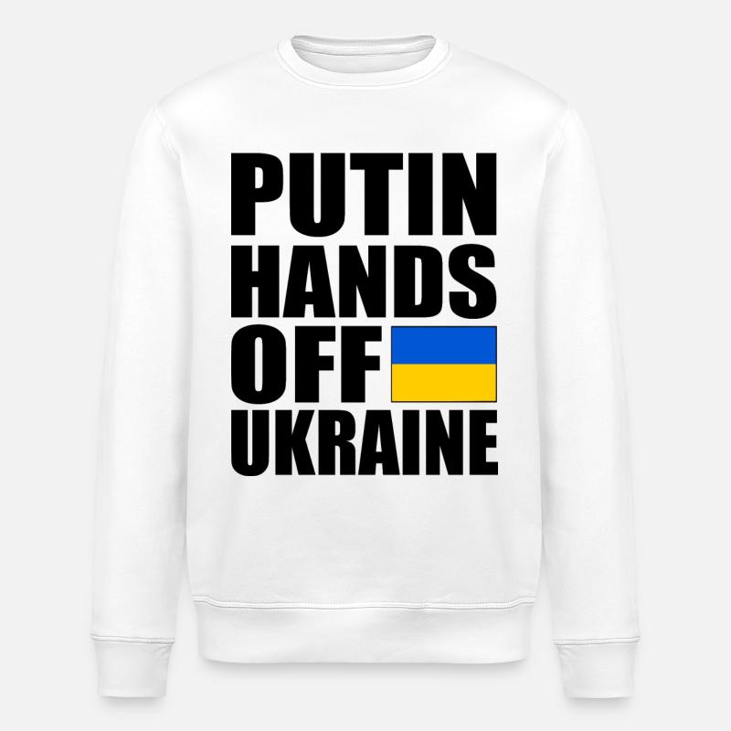 Putin hands off ukraine - Sweat bio ROLLER Stanley/Stella Unisexe - blanc