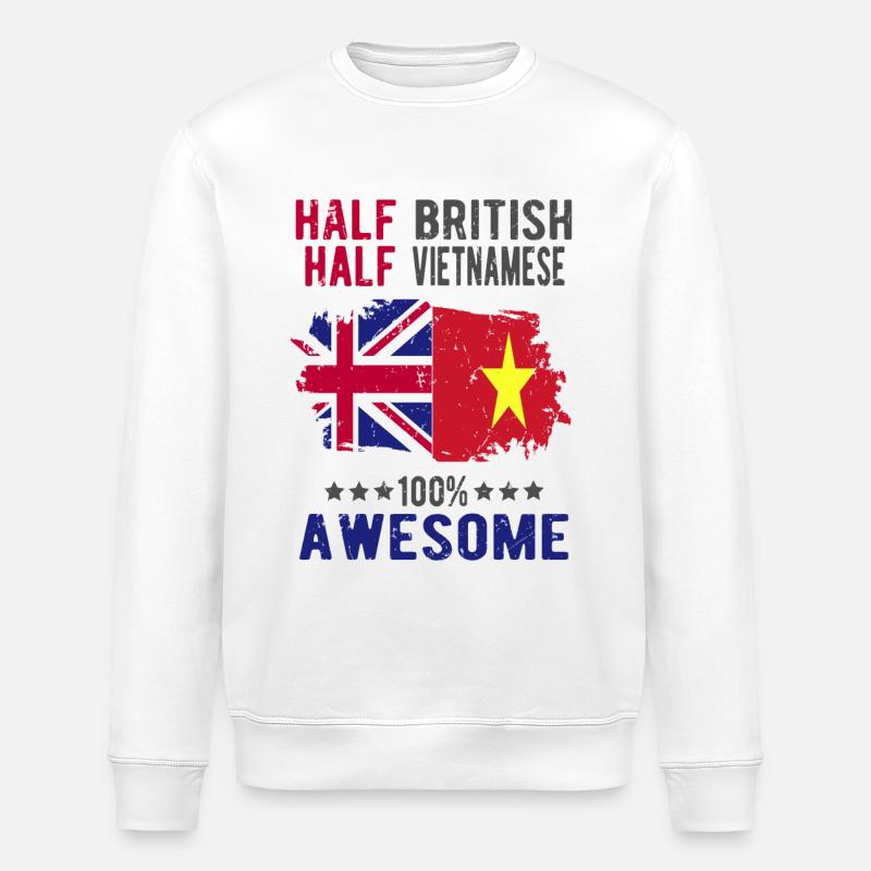 Halb Brite Halb Vietnamese - Stanley/Stella Unisex Bio-Sweatshirt ROLLER - Weiß