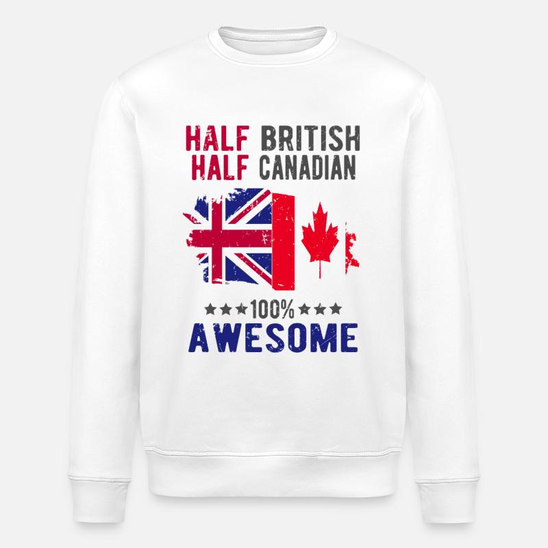 Moitié britannique moitié canadien - Sweat bio ROLLER Stanley/Stella Unisexe - blanc