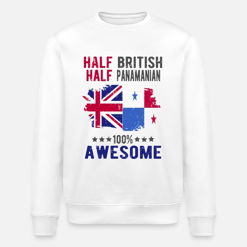 Half British Half Panama - Stanley/Stella ROLLER Unisex Organic Sweatshirt - white