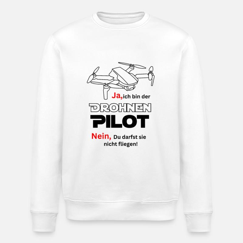 Drone Pilot - Stanley/Stella ROLLER Unisex Organic Sweatshirt - white