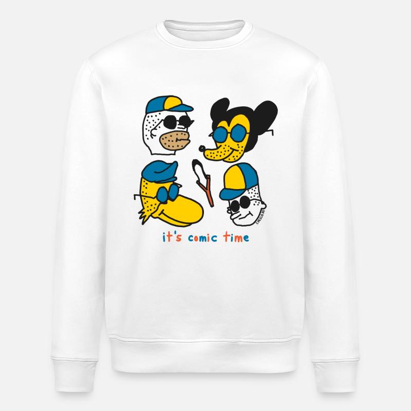 It's Comic Time - Stanley/Stella ROLLER Unisex Organic Sweatshirt - white