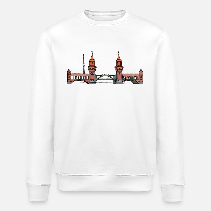 Oberbaum Bridge BERLIN c - Stanley/Stella ROLLER Unisex Organic Sweatshirt - white