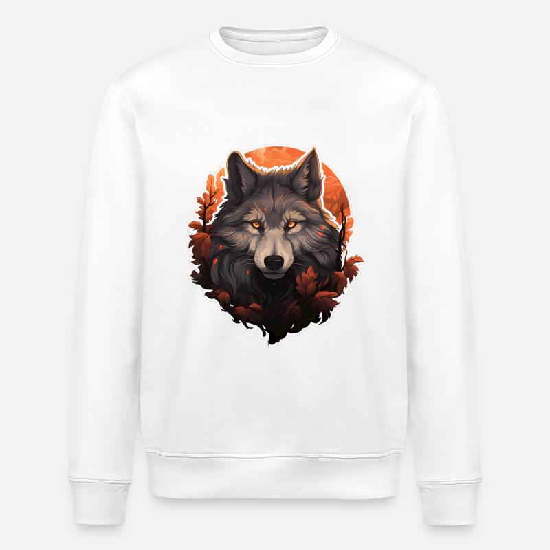 Wolf Herbst Halloween 2 - Stanley/Stella Unisex Bio-Sweatshirt ROLLER - Weiß