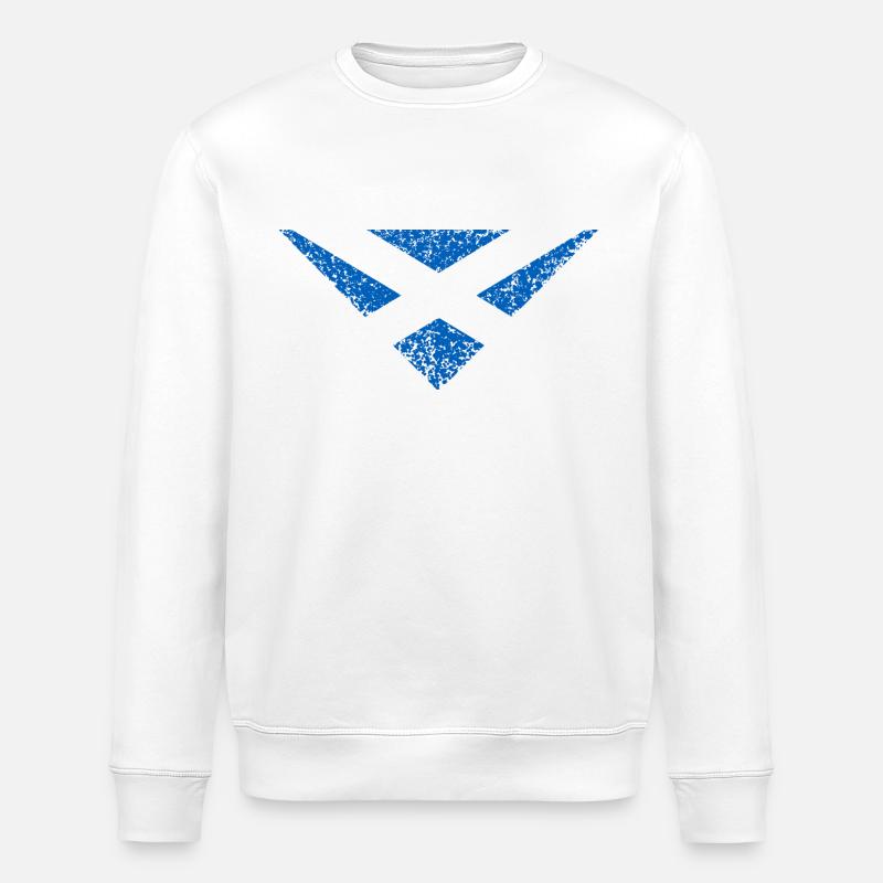 Scotland Flag Triangle - Stanley/Stella ROLLER Unisex Organic Sweatshirt - white