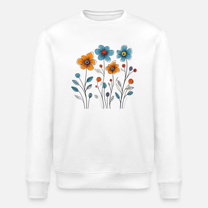 Mélange de fleurs - Sweat bio ROLLER Stanley/Stella Unisexe - blanc