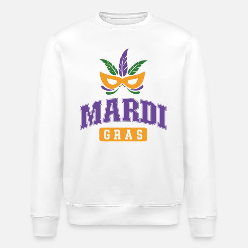 Mardi Gras - Stanley/Stella ROLLER Unisex Organic Sweatshirt - white