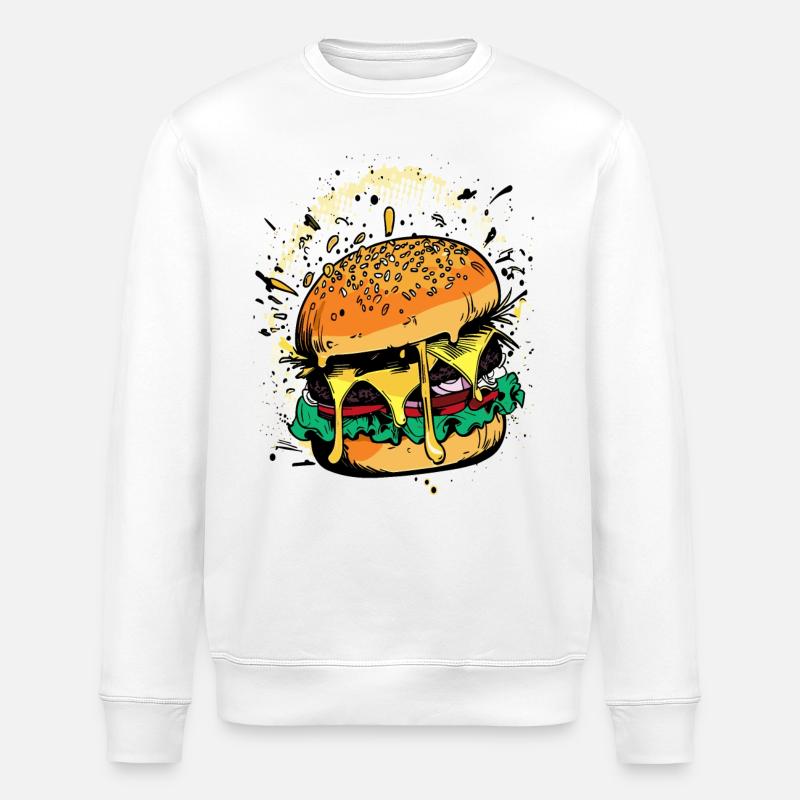 Cheeseburger Comic Burger - Stanley/Stella Unisex Bio-Sweatshirt ROLLER - Weiß