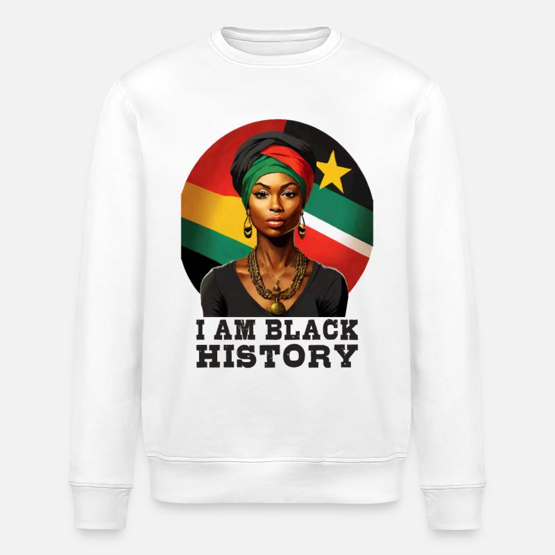 Ich bin Black History - Stanley/Stella Unisex Bio-Sweatshirt ROLLER - Weiß