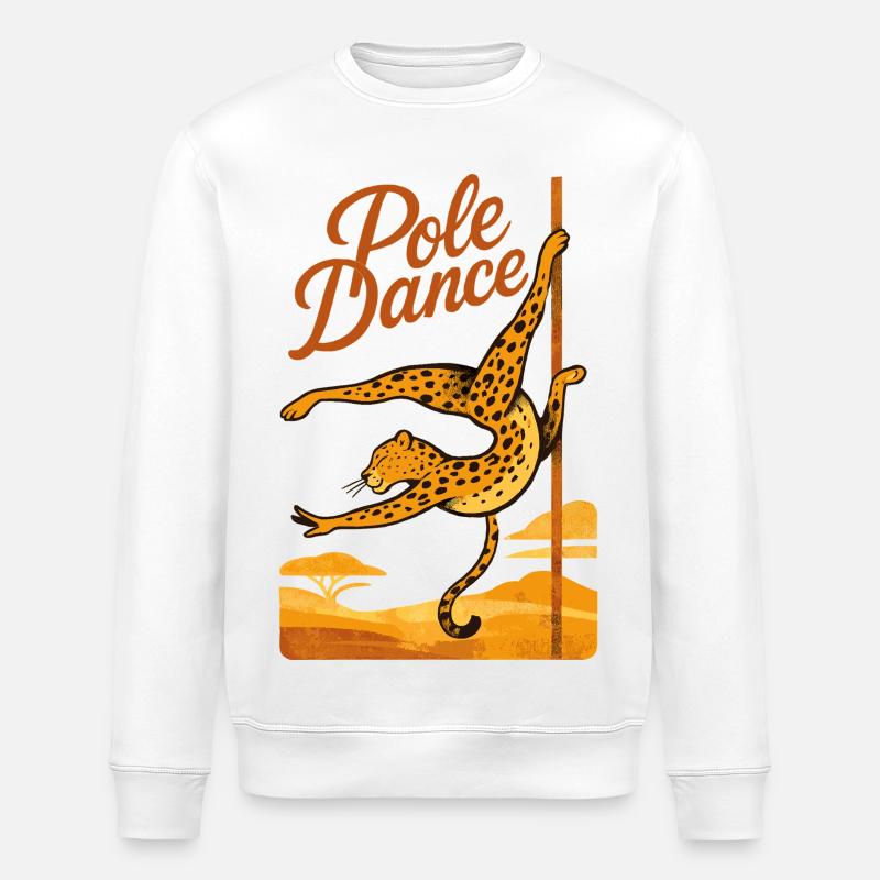 Pole Dance Leopardin Poledancerin Geschenk - Stanley/Stella Unisex Bio-Sweatshirt ROLLER - Weiß