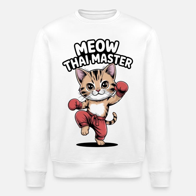 Chaton Karaté Master Design - Sweat bio ROLLER Stanley/Stella Unisexe - blanc