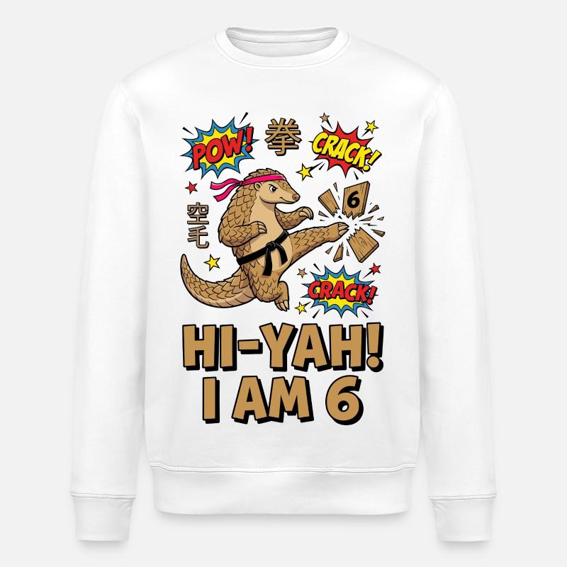 Hi-yah Je suis 6 Karaté Pangolin - Sweat bio ROLLER Stanley/Stella Unisexe - blanc