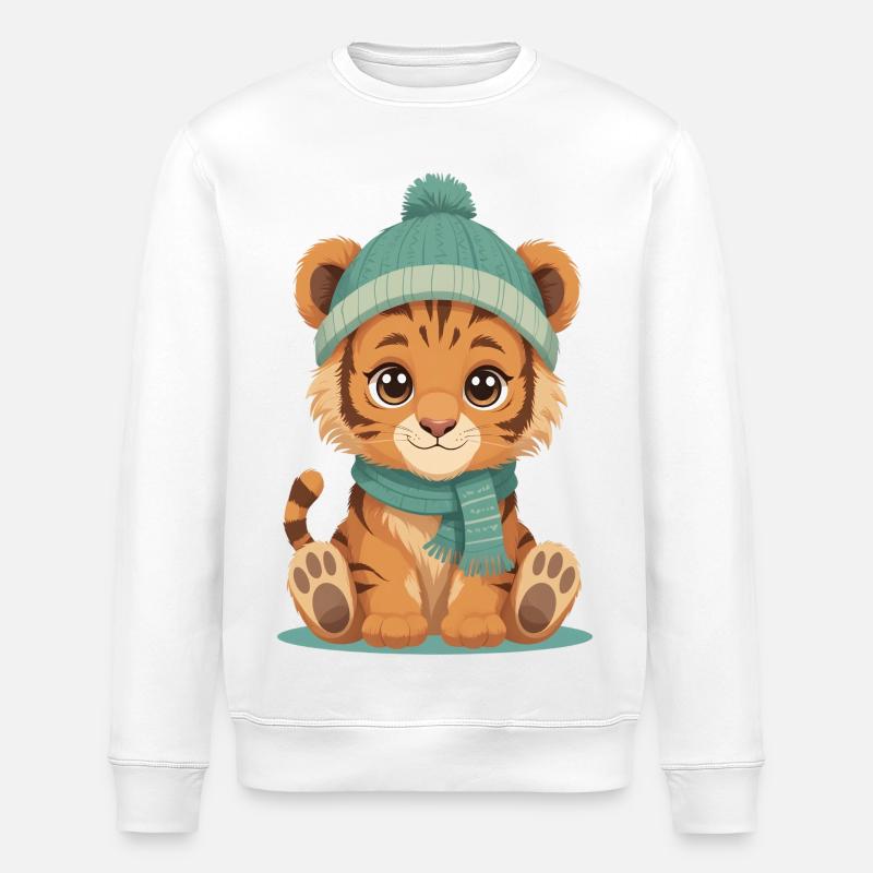 Wintertiger Jungtier - Stanley/Stella Unisex Bio-Sweatshirt ROLLER - Weiß