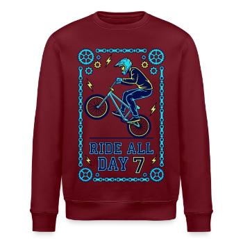 Roulez toute la journée 7 sur le BMX - Sweat bio ROLLER Stanley/Stella Unisexe - blanc - Devant - Nik (191cm)