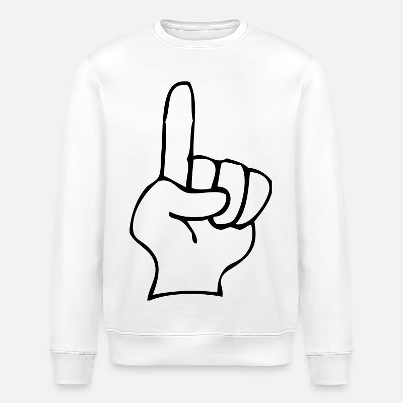 Zeigefinger - Stanley/Stella Unisex Bio-Sweatshirt ROLLER - Weiß