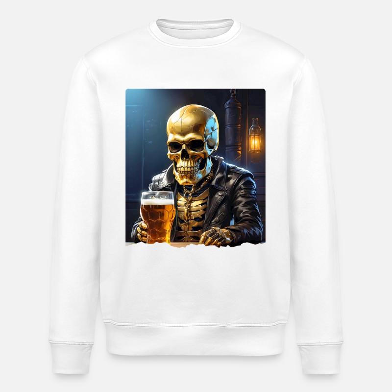 Crâne de bière 0.4 - Sweat bio ROLLER Stanley/Stella Unisexe - blanc
