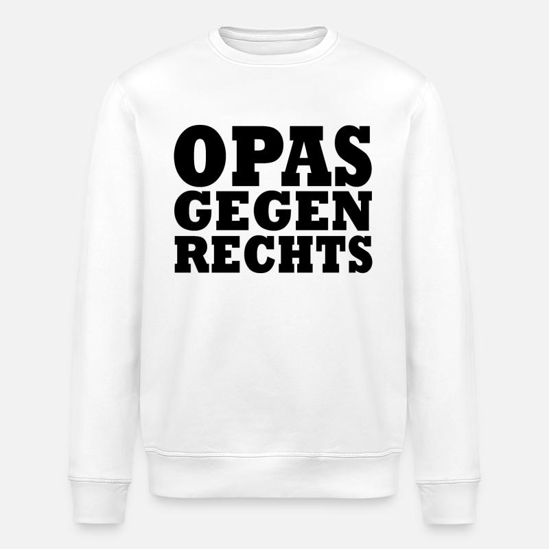 OPAS GEGEN RECHTS - Stanley/Stella Unisex Bio-Sweatshirt ROLLER - Weiß