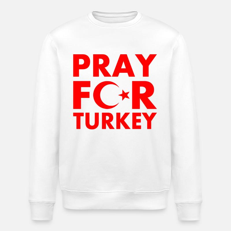 Pray for turkey - Stanley/Stella Unisex Bio-Sweatshirt ROLLER - Weiß