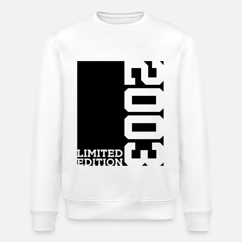 LIMITED EDITION 2003 23RD BIRTHDAY - Stanley/Stella ROLLER Unisex Organic Sweatshirt - white