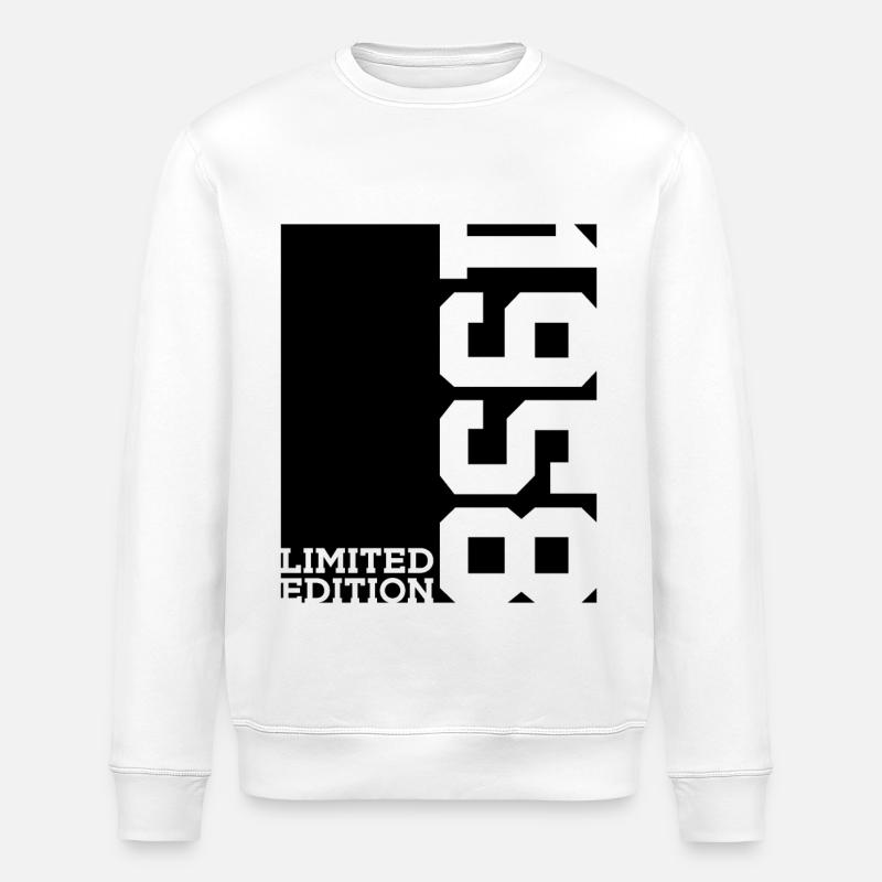 LIMITED EDITION 1958 68TH BIRTHDAY - Stanley/Stella ROLLER Unisex Organic Sweatshirt - white