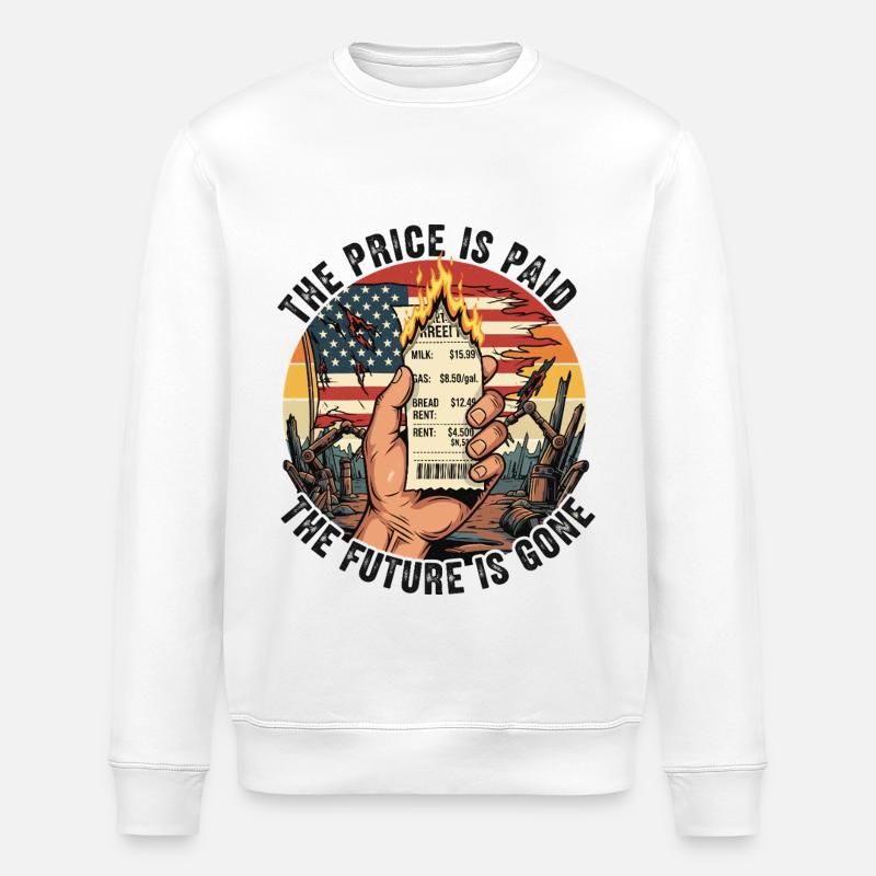 Le prix est payé - Sweat bio ROLLER Stanley/Stella Unisexe - blanc