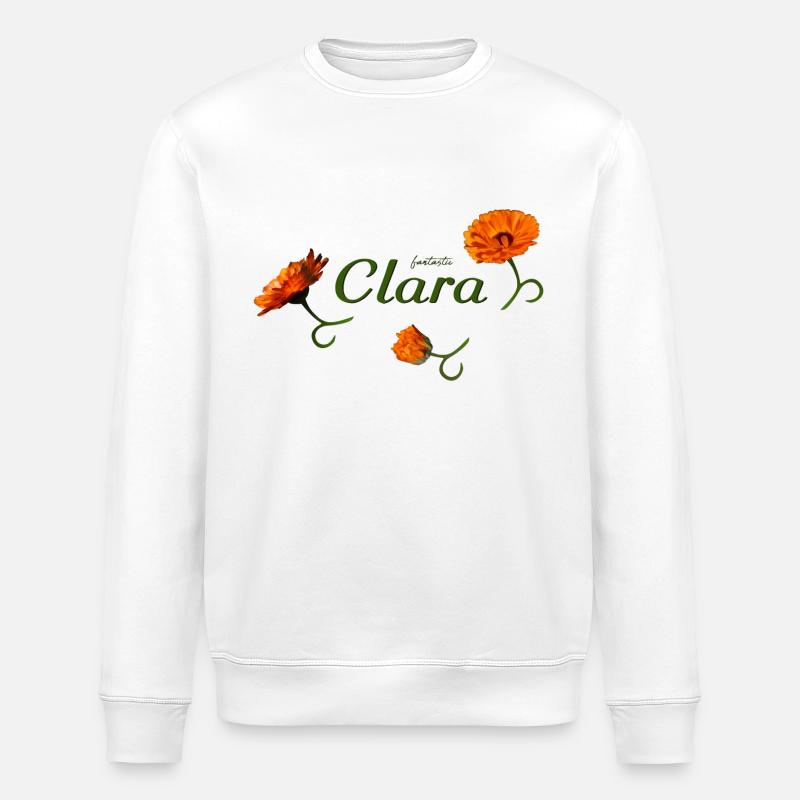 Clara's birthday Clara - Stanley/Stella ROLLER Unisex Organic Sweatshirt - white