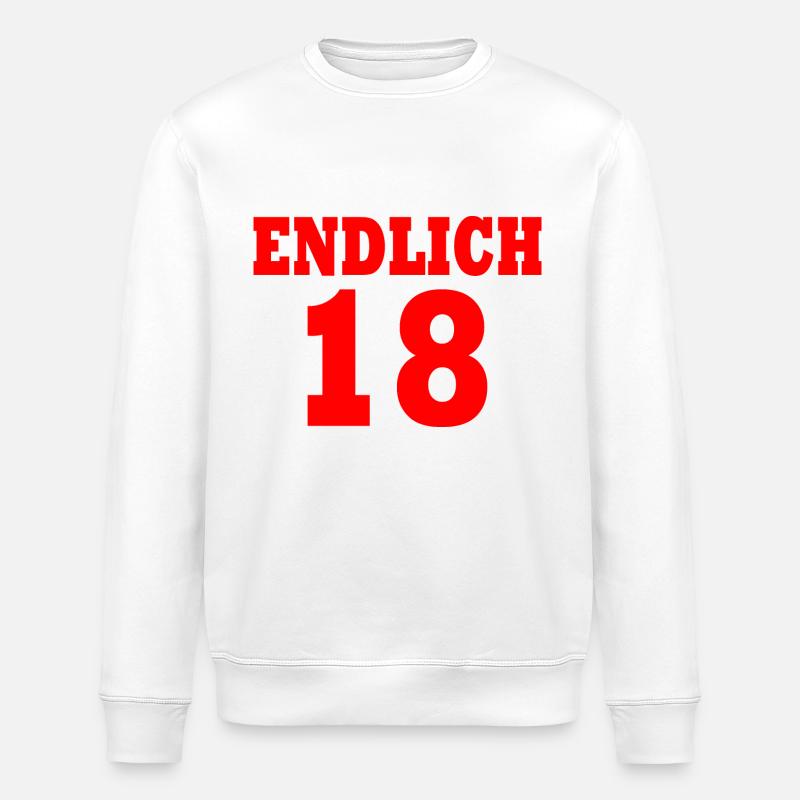 Endlich 18 - Stanley/Stella Unisex Bio-Sweatshirt ROLLER - Weiß
