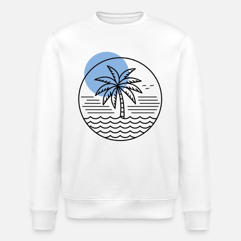 Cercle de palmiers - Sweat bio ROLLER Stanley/Stella Unisexe - blanc