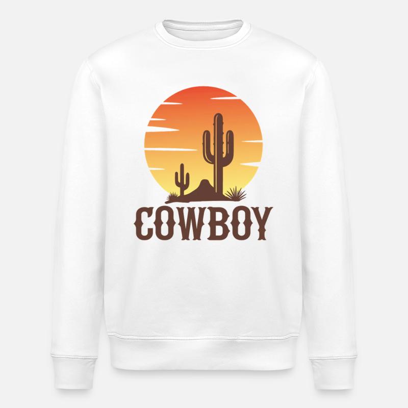 Cow-boy - Sweat bio ROLLER Stanley/Stella Unisexe - blanc
