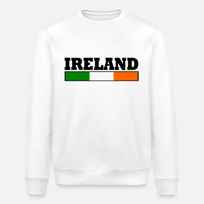 Irland Flagge - Stanley/Stella Unisex Bio-Sweatshirt ROLLER - Weiß