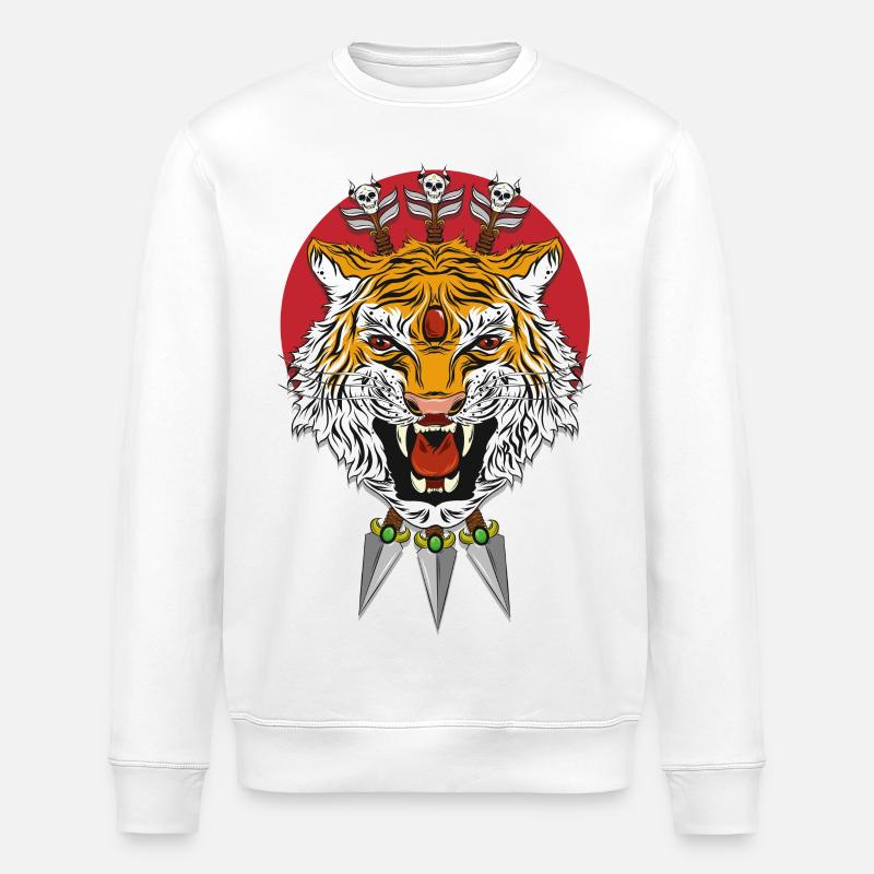 Tiger - Stanley/Stella Unisex Bio-Sweatshirt ROLLER - Weiß