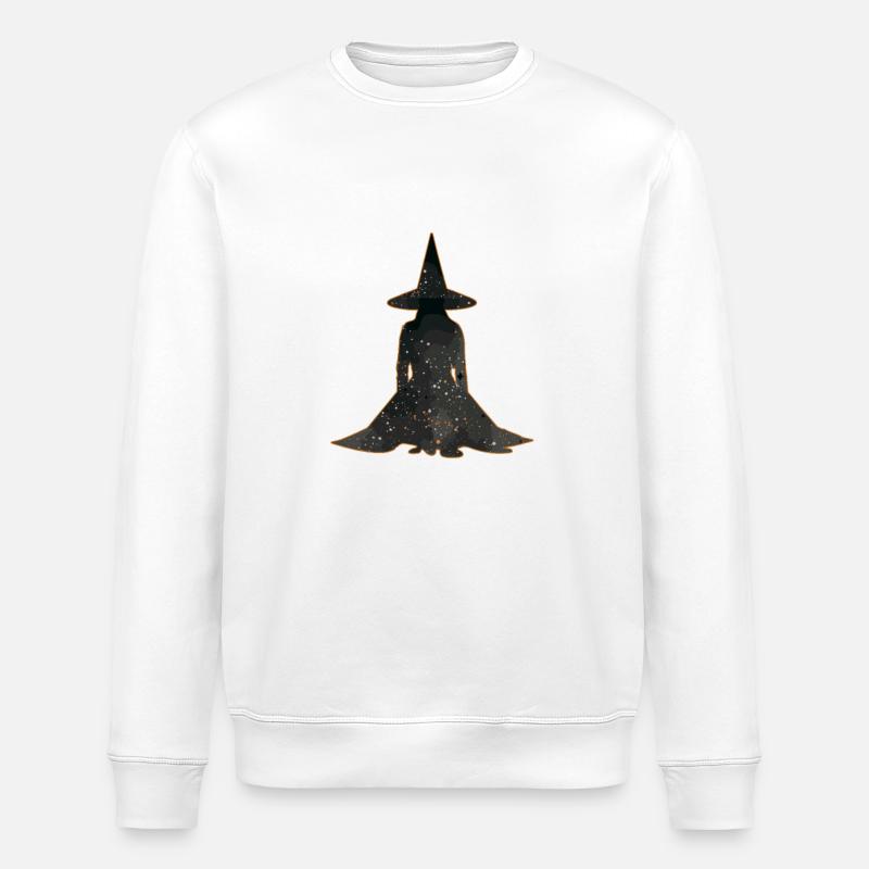 Hexe Silhouette Profil, Halloween - Stanley/Stella Unisex Bio-Sweatshirt ROLLER - Weiß