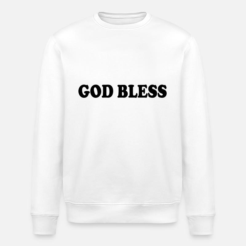God bless - Stanley/Stella ROLLER Unisex Organic Sweatshirt - white