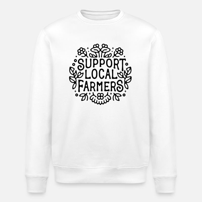 Je soutiens les agriculteurs - Sweat bio ROLLER Stanley/Stella Unisexe - blanc