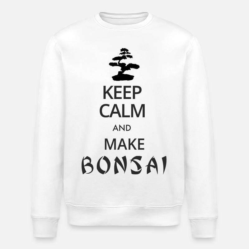 Keep Calm and make Bonsai - Stanley/Stella ROLLER Unisex Organic Sweatshirt - white