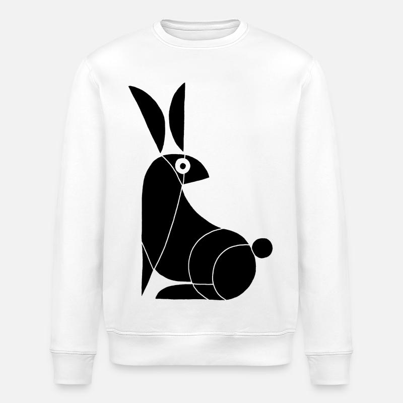 Funny Black Rabbit - Stanley/Stella ROLLER Unisex Organic Sweatshirt - white