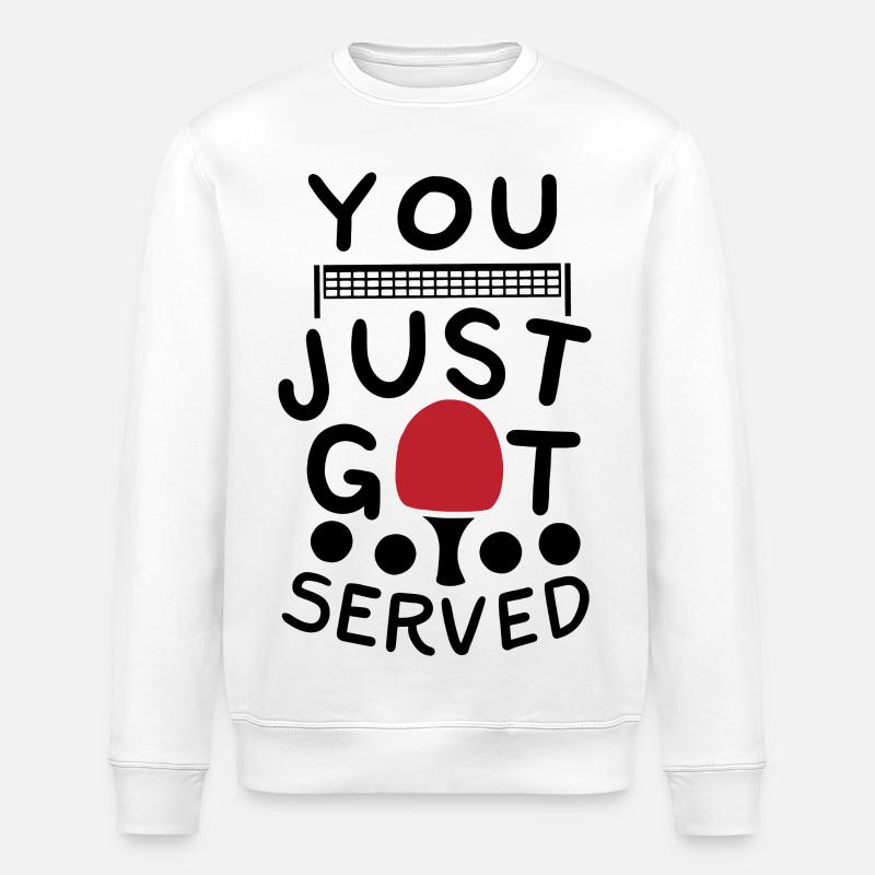 Dicton de ping-pong - Sweat bio ROLLER Stanley/Stella Unisexe - blanc