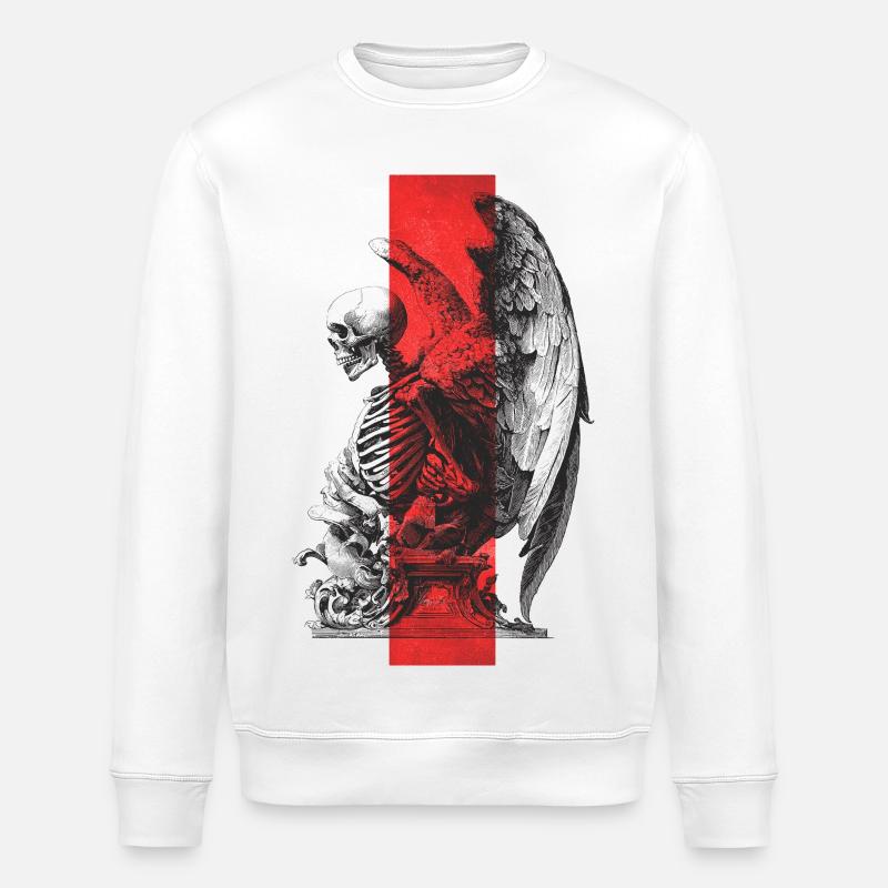 Skeleton Statue - Stanley/Stella ROLLER Unisex Organic Sweatshirt - white