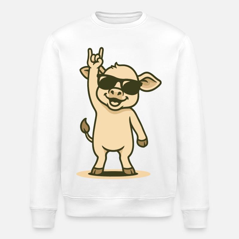 Cooles Kälbchen Rockt - Stanley/Stella Unisex Bio-Sweatshirt ROLLER - Weiß