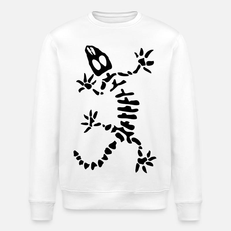 Gecko Skeleton: Lizard, Reptile & Bones - Stanley/Stella ROLLER Unisex Organic Sweatshirt - white